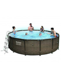 PISCINA Ø 427H107 TONDA CON TELAIO RATTAN